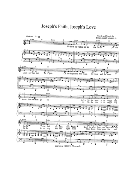 Josephs Faith Josephs Love Sheet Music