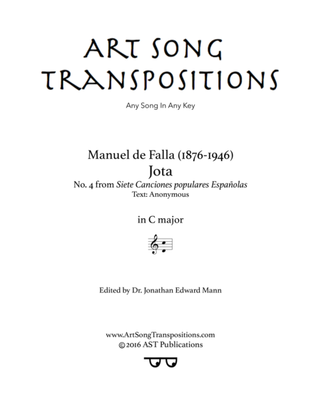 Free Sheet Music Jota C Major