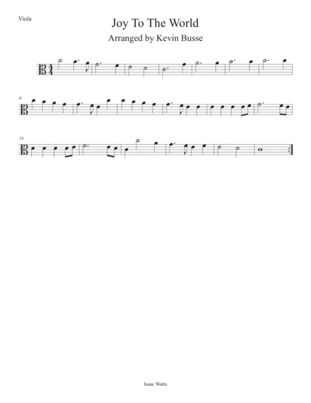 Free Sheet Music Joy To The World Easy Key Of C Viola