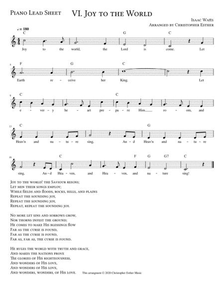 Free Sheet Music Joy To The World For Piano Lead Sheet