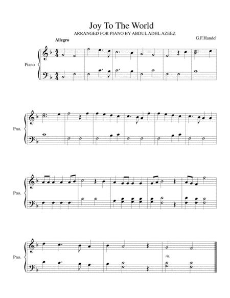 Joy To The World Piano Easy Sheet Music