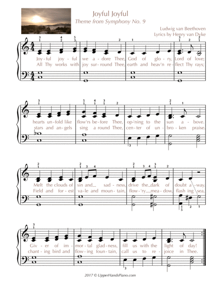 Joyful Joyful Easy Piano Sheet Music