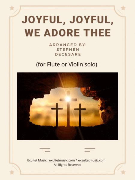 Free Sheet Music Joyful Joyful We Adore Thee For Flute Or Violin Solo And Piano