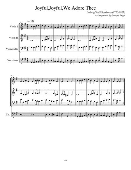 Free Sheet Music Joyful Joyful We Adore Thee String Quartet