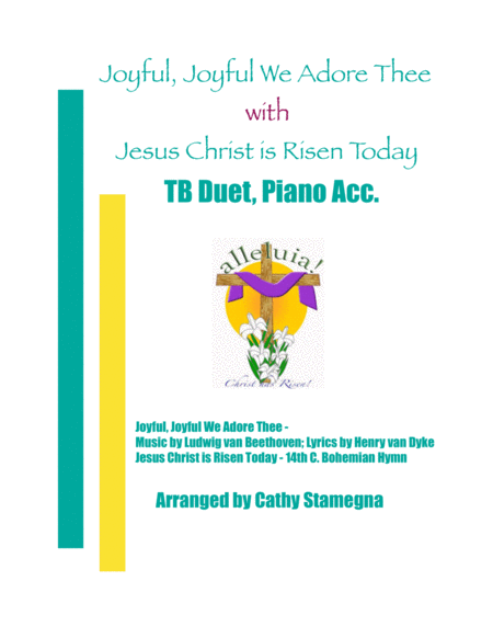 Joyful Joyful We Adore Thee With Jesus Christ Is Risen Today Tb Duet Piano Acc Sheet Music