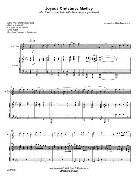 Joyous Christmas Medley For Alto Saxophone With Piano 5 Carol Medley Sheet Music