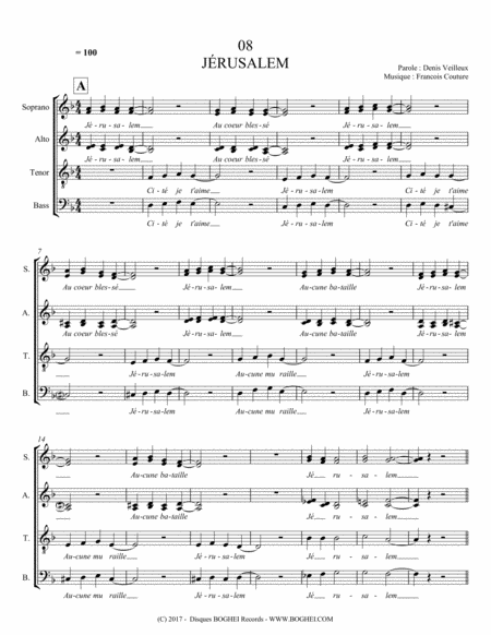 Free Sheet Music Jrusalem