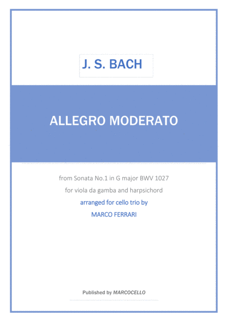 Free Sheet Music Js Bach Allegro Moderato