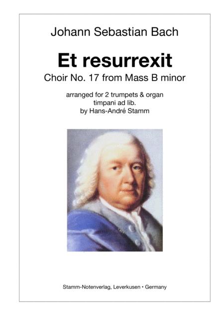 Js Bach Et Resurrexit Choir From Mass In B Minor Arr For 2 Trumpets Organ Sheet Music