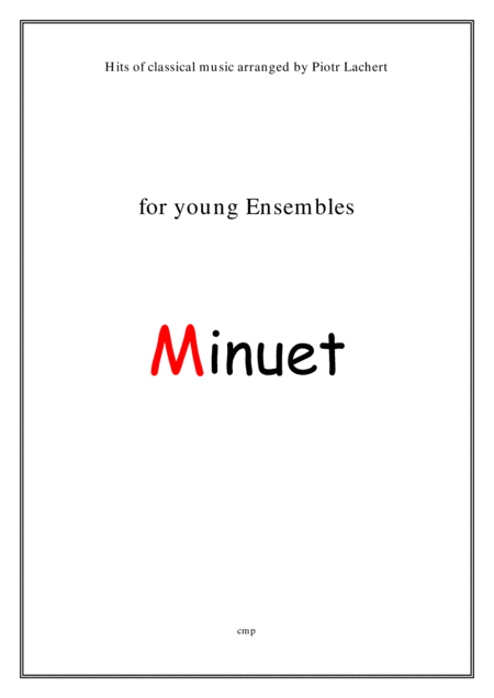 Free Sheet Music Js Bach Minuet Young Ensembles