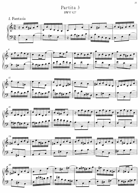 Js Bach Partita No 3 In A Minor Bwv 827 Full Original Version Sheet Music