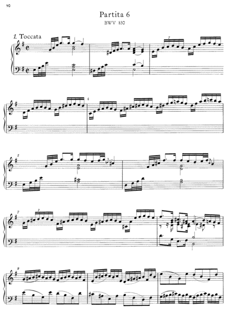 Js Bach Partita No 6 In E Minor Bwv 830 Full Original Version Sheet Music