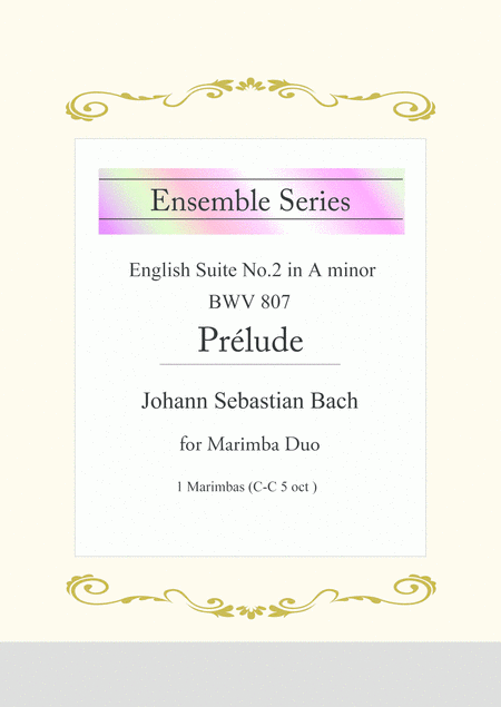 Free Sheet Music Js Bach Prelude From English Suite No 2 In A Minor Bwv 807