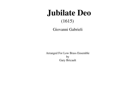 Free Sheet Music Jubilate Deo 1615