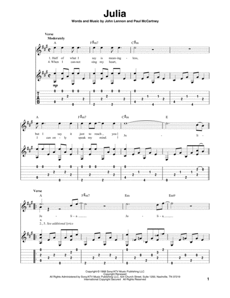 Free Sheet Music Julia