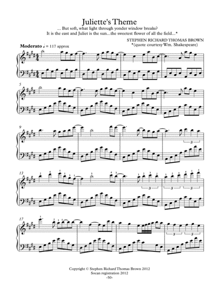 Juliettes Theme Sheet Music