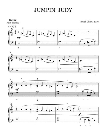 Free Sheet Music Jumpin Judy Early Intermediate Jazz Piano Solo
