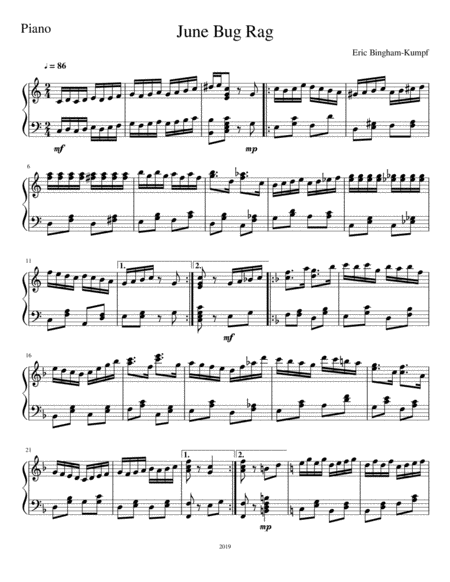 June Bug Rag Sheet Music