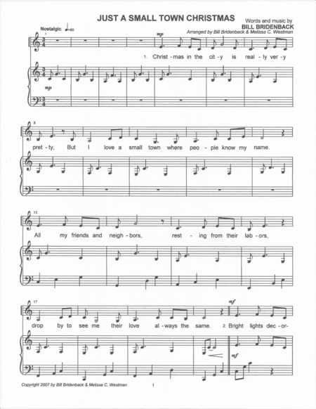 Just A Small Town Christmas Sheet Music