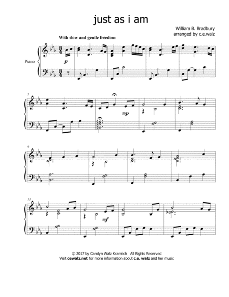 Just As I Am A Christian Camp Meeting Song Sheet Music