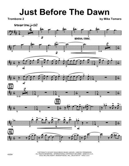 Just Before The Dawn 2nd Trombone Sheet Music