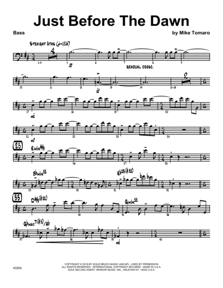 Just Before The Dawn Bass Sheet Music