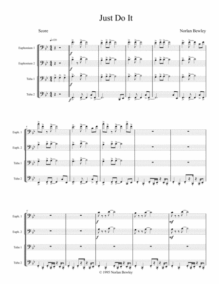 Free Sheet Music Just Do It Tuba Euphonium Quartet