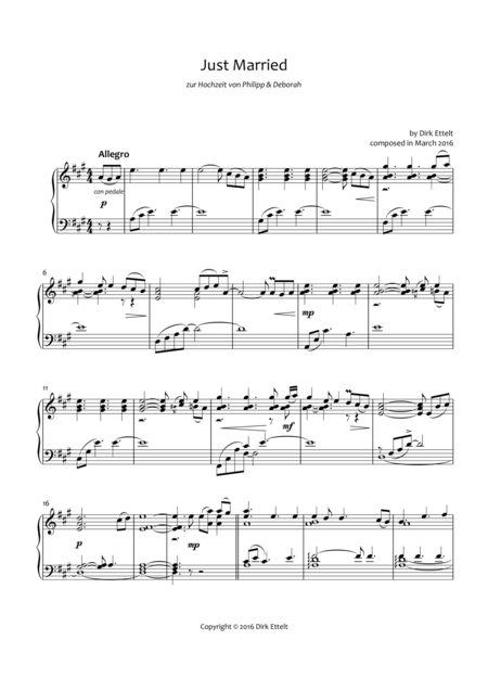 Free Sheet Music Just Married