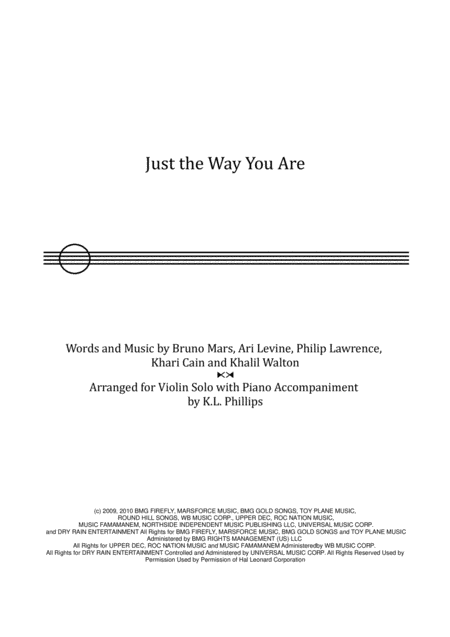 Just The Way You Are Violin Solo With Piano Accompaniment Sheet Music