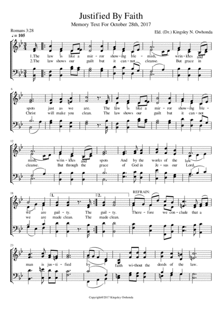 Justified By Faith Sheet Music