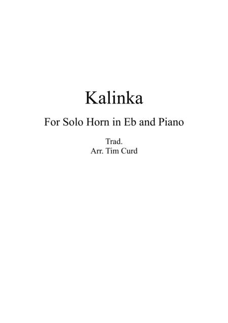 Kalinka For Solo Horn In Eb And Piano Sheet Music