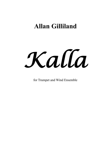 Free Sheet Music Kalla