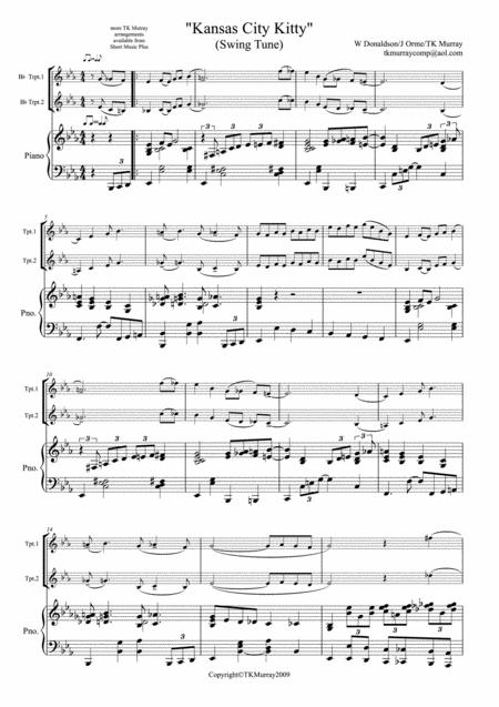 Kansas City Kitty 2 Trumpets Trumpet Duo Piano Sheet Music