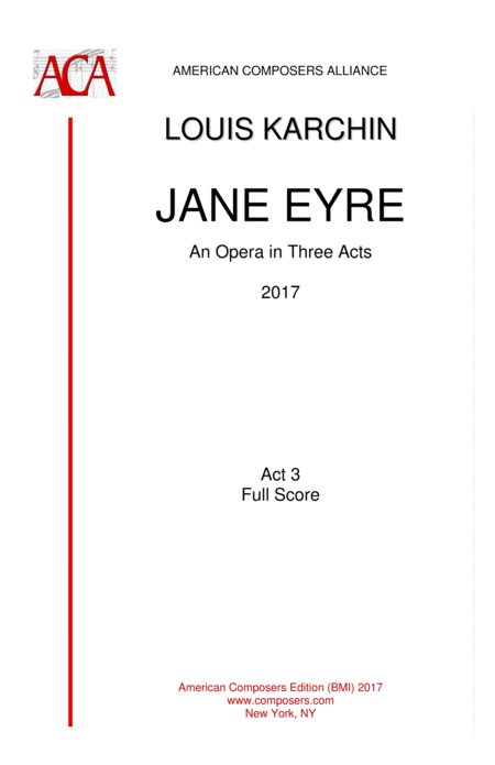 Karchin Jane Eyre Act 3 Sheet Music