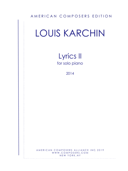 Karchin Lyrics Ii Sheet Music