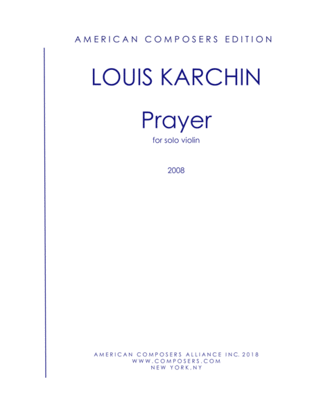 Karchin Prayer Sheet Music