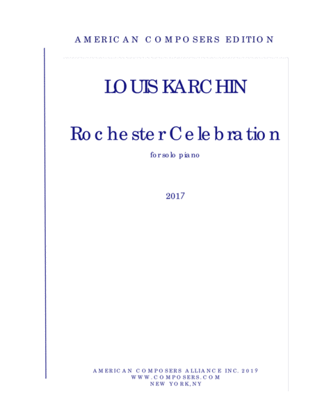 Karchin Rochester Celebration Sheet Music