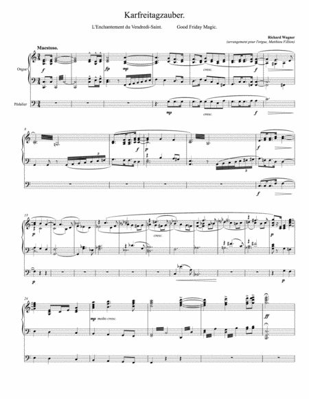 Karfreitagszauber Aus Parsifal Sheet Music