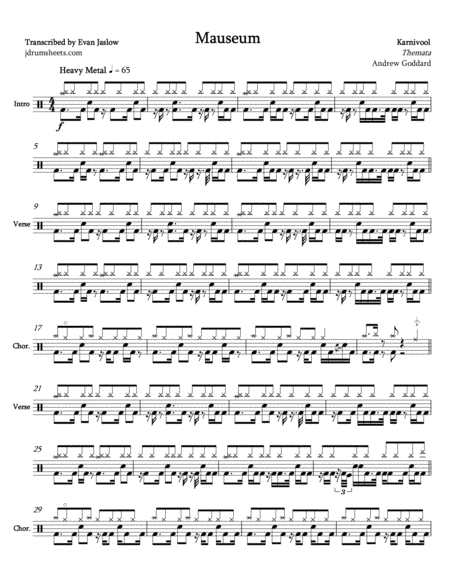 Free Sheet Music Karnivool Mauseum