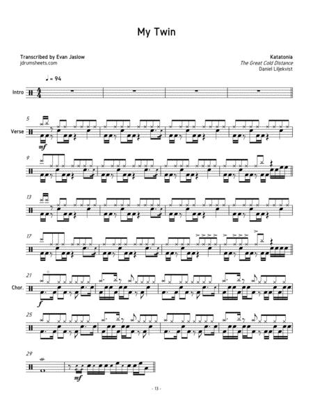 Katatonia My Twin Sheet Music