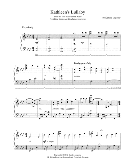 Kathleens Lullaby Sheet Music