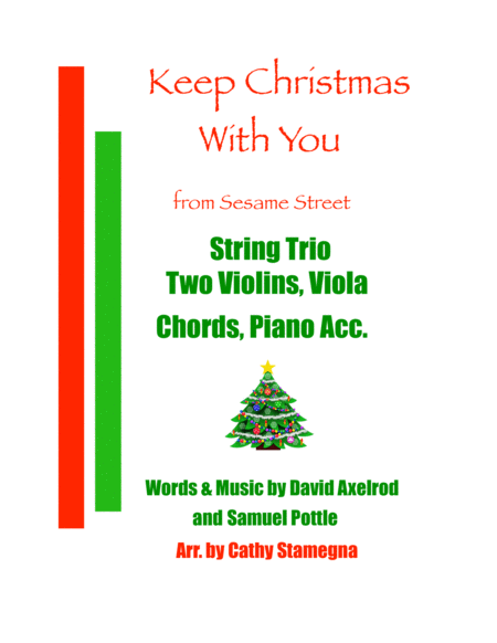 Keep Christmas With You All Through The Year From Sesame Street String Trio Two Violins Viola Chords Piano Acc Sheet Music