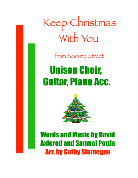 Free Sheet Music Keep Christmas With You All Through The Year Unison Choir Chords Piano Accompaniment