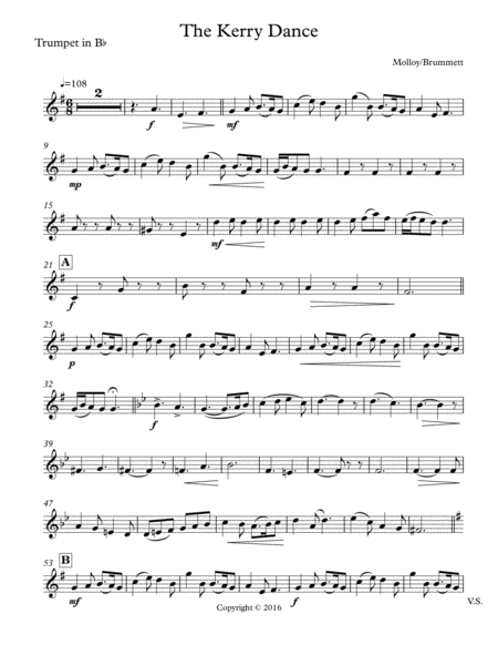 Free Sheet Music Kerry Dance