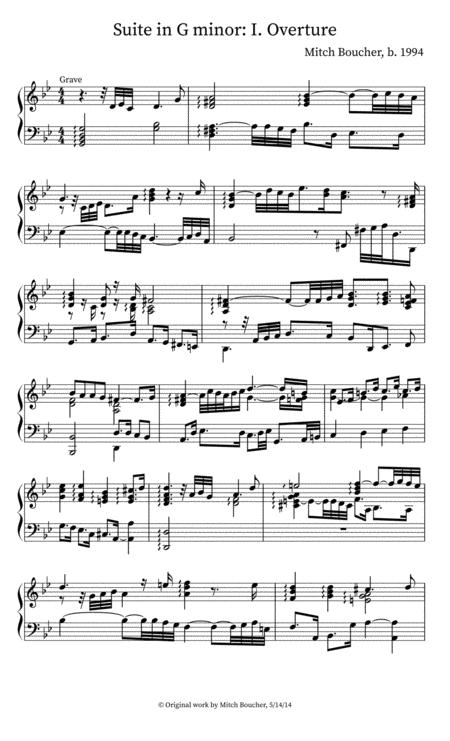 Free Sheet Music Keyboard Suite In G Minor I Overture