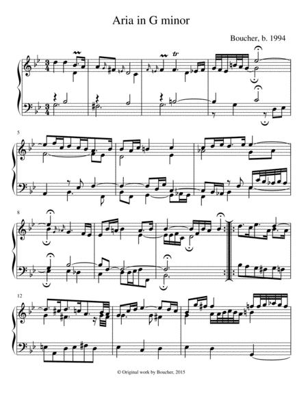 Keyboard Suite In G Minor Iii Aria Sheet Music