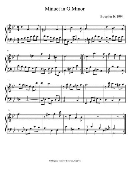 Keyboard Suite In G Minor V Menuet Sheet Music