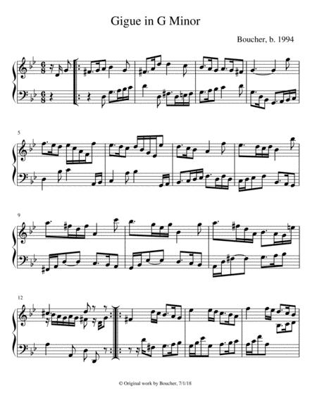 Free Sheet Music Keyboard Suite In G Minor Vi Gigue