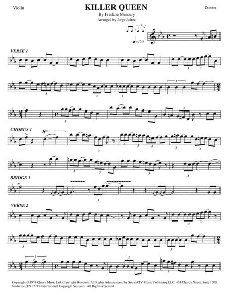 Killer Queen Violin Sheet Music