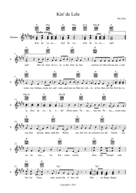 Free Sheet Music Kin De Lele